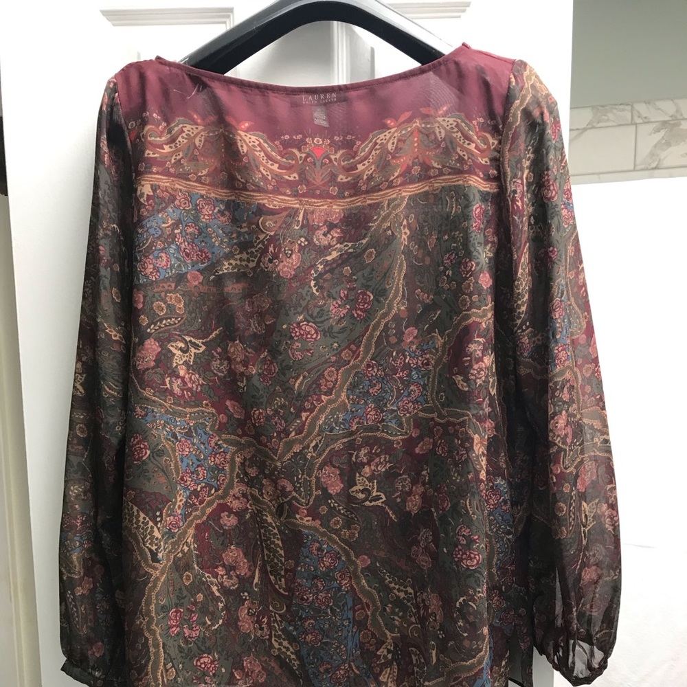 LAUREN RALPH LAUREN XL LONG SLEEVE BLOUSE